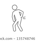 Lower back pain pictogram icon 135748746