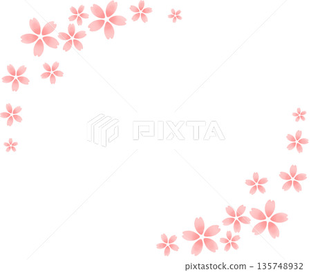 柔粉色花卉邊框 柔粉色花卉邊框 135748932