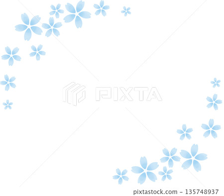 Floral frame in soft blue tones Floral frame in soft blue tones 135748937