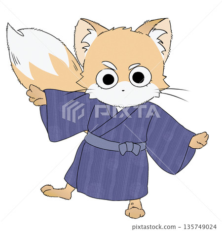 A fox wearing a yukata 135749024