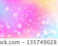 Dreamy bokeh pink background with soft blue and purple lights. Abstract blur effect perfect for magical celebrations and festive designs. Vector unicorn bg 135749028