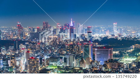 "Tokyo" View of the city nightscape in central Tokyo "Tokyo" View of the city nightscape in central Tokyo 135749220