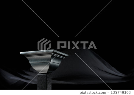 Luxury black platform for showing your products on a dark background. Luxury black platform for showing your products on a dark background. 135749303