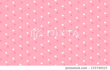 Pink pattern of diagonally tilted white and pink hearts Pink pattern of diagonally tilted white and pink hearts 135749325