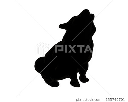 側躺的狗的輪廓 側躺的狗的輪廓 135749701