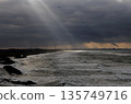 The Japan Coast in winter, bathed in sunlight 135749716