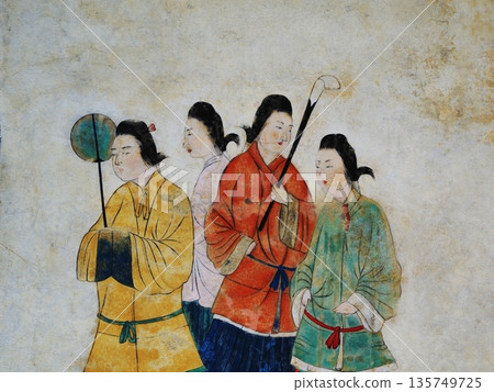 Nara Prefecture Takamatsuzuka Mural Museum West Wall Group of Women (copy) 135749725
