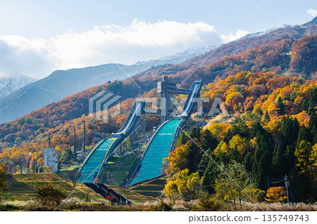 Hakuba Ski Jump Stadium in autumn 135749743