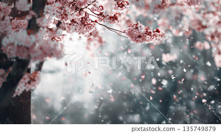 櫻花飄落 生成式人工智慧 135749879