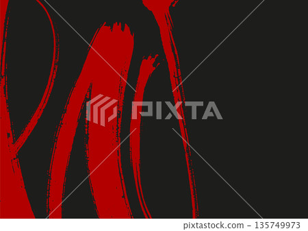 Abstract Black and Red Ink Brush Strokes Abstract Black and Red Ink Brush Strokes 135749973