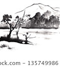水墨山水畫 135749986