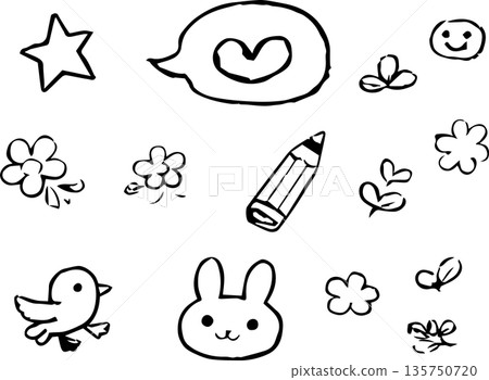 可愛的兒童手繪塗鴉插畫集 135750720