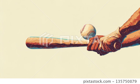 棒球球和球棒 135750879