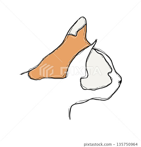 Cat portrait abstract vector outline illustration. Cat sketch Cat portrait abstract vector outline illustration. Cat sketch 135750964