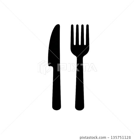 餐具圖示，適用於餐飲場所 135751128
