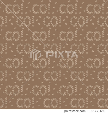 Seamless Pattern of outline coffee beans make letters Go Coffee grains Backdrop in monochrome brown. Isolated Vector Illustration Motivation or Coffee Thematic Cards Background Social media post, tag Seamless Pattern of outline coffee beans make letters Go Coffee grains Backdrop in monochrome brown. Isolated Vector Illustration Motivation or Coffee Thematic Cards Background Social media post, tag 135751690