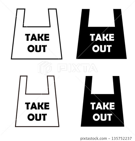 簡單的單色圖標，顯示外賣 135752237