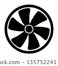 一個簡單的單色電風扇圖標 135752241