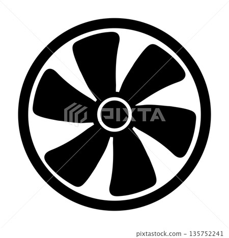 一個簡單的單色電風扇圖標 135752241
