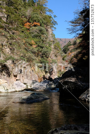 Valley of Sandankyo in autumn 135752673