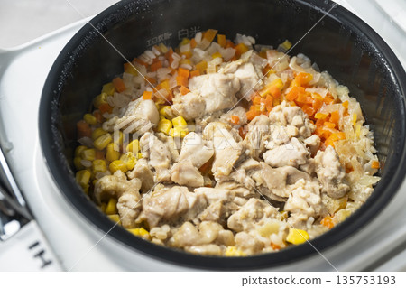 Chicken pilaf rice cooker Chicken pilaf rice cooker 135753193