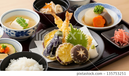Delicious tempura assortment 135753251