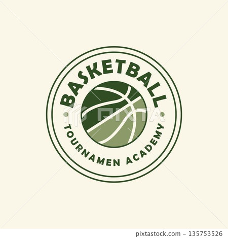 Green Basketball Tournament Academy Circular Seal Logo Green Basketball Tournament Academy Circular Seal Logo 135753526