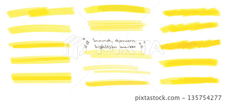 Hand-drawn underline marker set for highlighting, highlighting important points, borders, and text emphasis. Hand-drawn underline marker set for highlighting, highlighting important points, borders, and text emphasis. 135754277