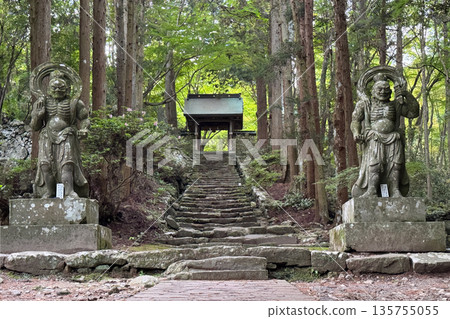 The Nio statues at Futagoji Temple and fresh greenery The Nio statues at Futagoji Temple and fresh greenery 135755055