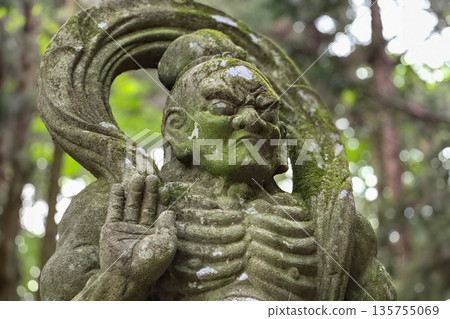 The Nio statues at Futagoji Temple and fresh greenery The Nio statues at Futagoji Temple and fresh greenery 135755069