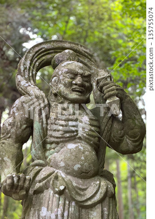 The Nio statues at Futagoji Temple and fresh greenery The Nio statues at Futagoji Temple and fresh greenery 135755074