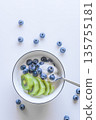 Blueberry and kiwi fruit yogurt bowl 135755181