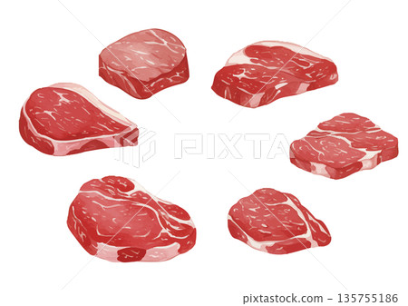 Watercolor style beef illustration 135755186
