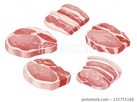 Watercolor style pork illustration Watercolor style pork illustration 135755188