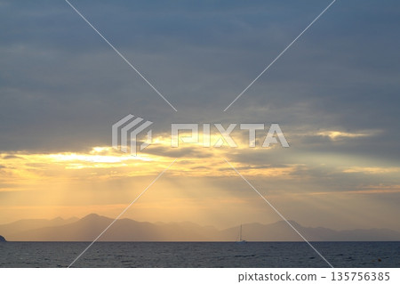 Seaside town of Turgutreis and spectacular sunsets Seaside town of Turgutreis and spectacular sunsets 135756385