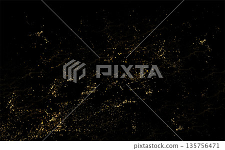 Background with isolated wave golden pattern on black background 135756471