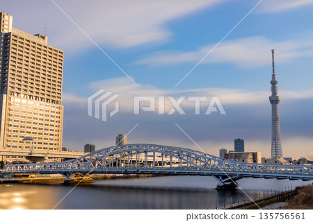 Shirahige Bridge and Skytree 03 Shirahige Bridge and Skytree 03 135756561