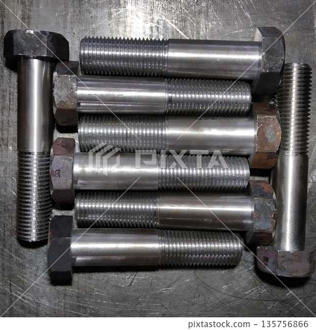 Metric threaded bolts set. Mechanical engineering. Finished products. 135756866