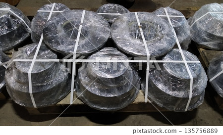 The wheel of a trolley, a wagon for rails. Mechanical engineering. Finished products. 135756889