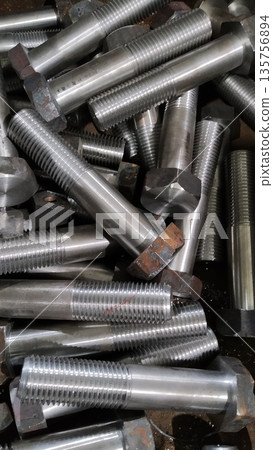Metric threaded bolts set. Mechanical engineering. Finished products. 135756894