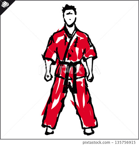 Martial art colored simbol design. Karate emblem. Martial art colored simbol design. Karate emblem. 135756915