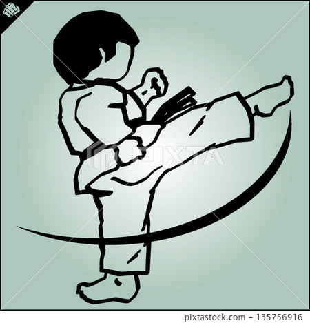 Martial art colored simbol design. Karate emblem. Martial art colored simbol design. Karate emblem. 135756916