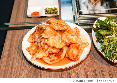 Chinese food. Guo Bao Rou (sweet and sour pork) Chinese food. Guo Bao Rou (sweet and sour pork) 135757797