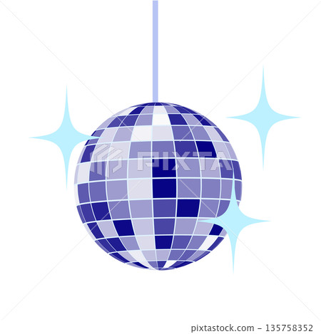 Mirror ball illustration 135758352