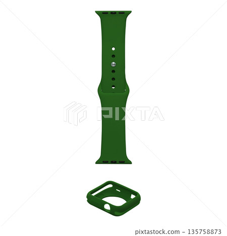 silicone strap for smart watches, on a white background in isolation silicone strap for smart watches, on a white background in isolation 135758873