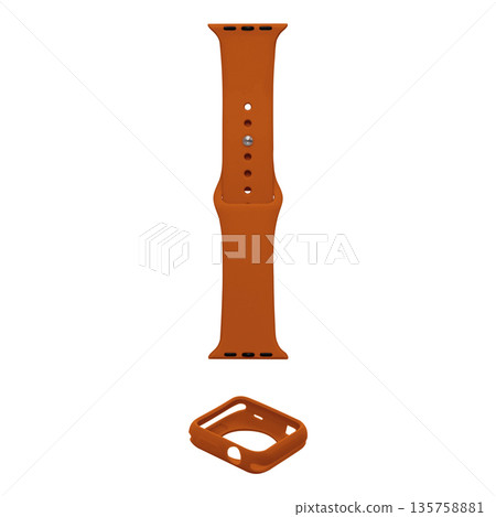 silicone strap for smart watches, on a white background in isolation silicone strap for smart watches, on a white background in isolation 135758881