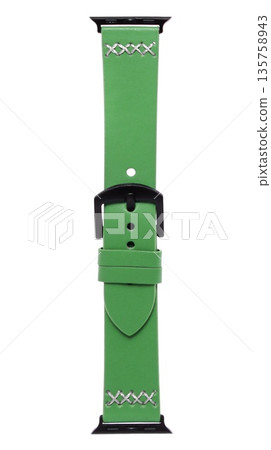 leather straps for smart watches, on a white background leather straps for smart watches, on a white background 135758943