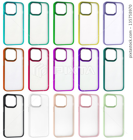 Silicone case, accessory for the phone, white background 135758970