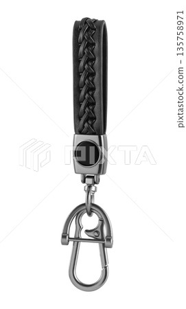 keychain with carabiner, for keys, white background in insulation keychain with carabiner, for keys, white background in insulation 135758971