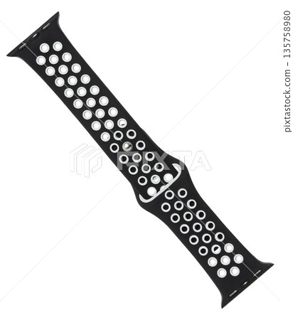 silicone strap for smart watches, on a white background in isolation, collage silicone strap for smart watches, on a white background in isolation, collage 135758980